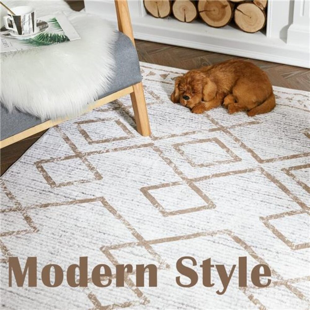 Runner Rug 2x7 - Moroccan Kitchen Rug with Line Bohemian Hallway Washable - Picture 5 of 7